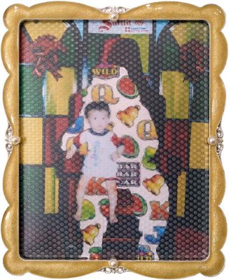 Found frames, mixed media, installed on wall dimensions variable